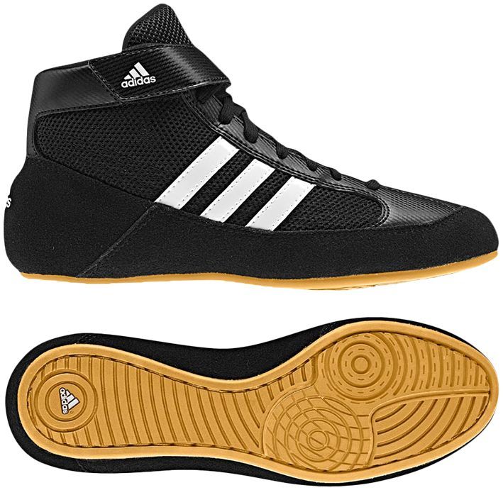 Adidas HVC Wrestling Shoes, color: Black/White/Gum - Click Image to Close