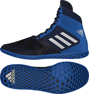 adidas Impact™ Wrestling Shoes, color: Navy/Silver/Royal - Click Image to Close