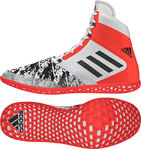 adidas Impact™ Wrestling Shoes, color: White/Black/Red