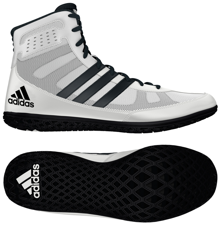 adidas Mat Wizard Wrestling shoe, color: White/Black - Click Image to Close