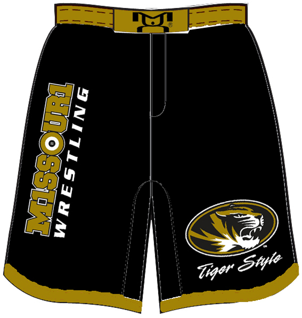 Missouri Wrestling MMA Style Shorts, color: Black/Gold